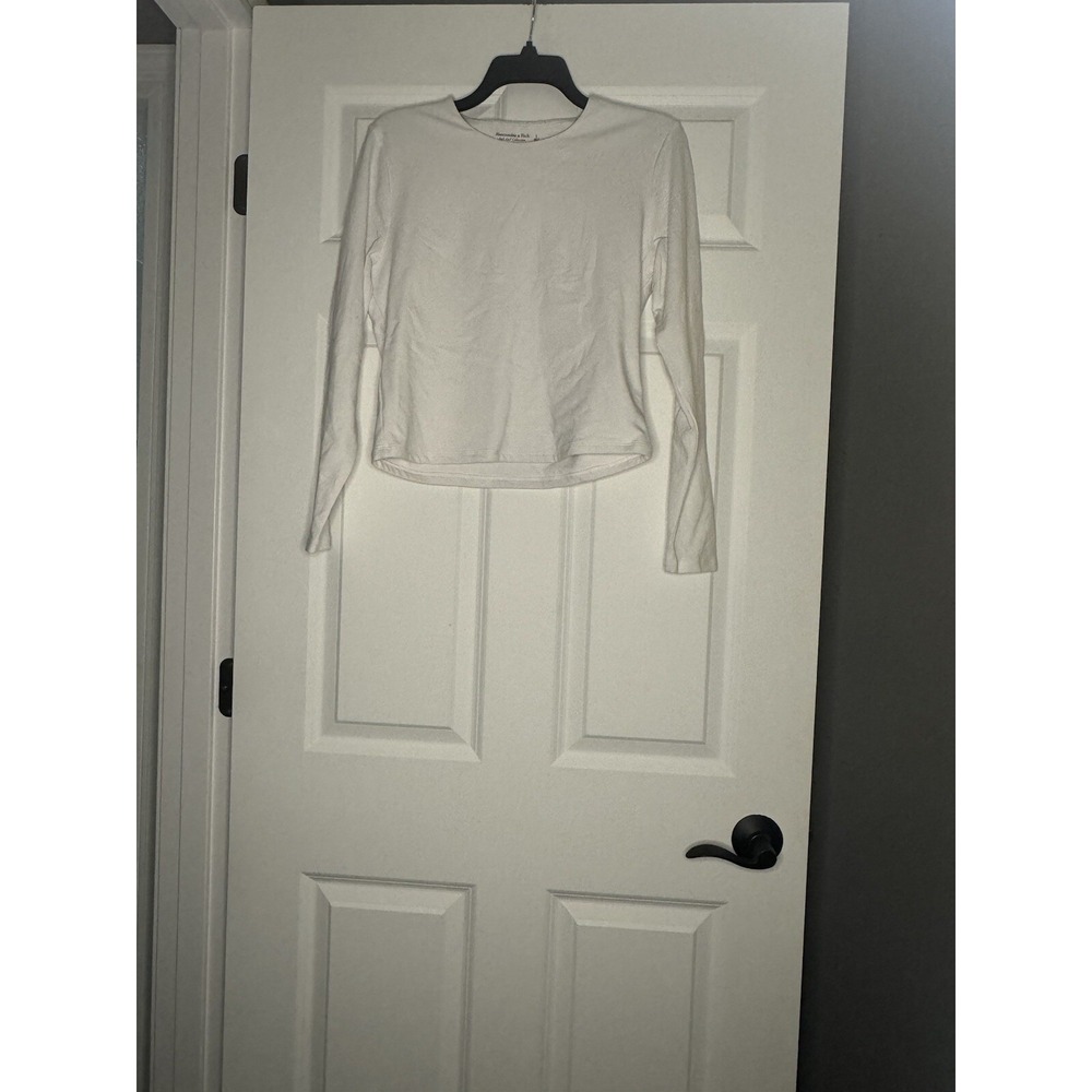 Abercrombie And Fitch Soft A And F Long Sleeve Top White Large Nwt